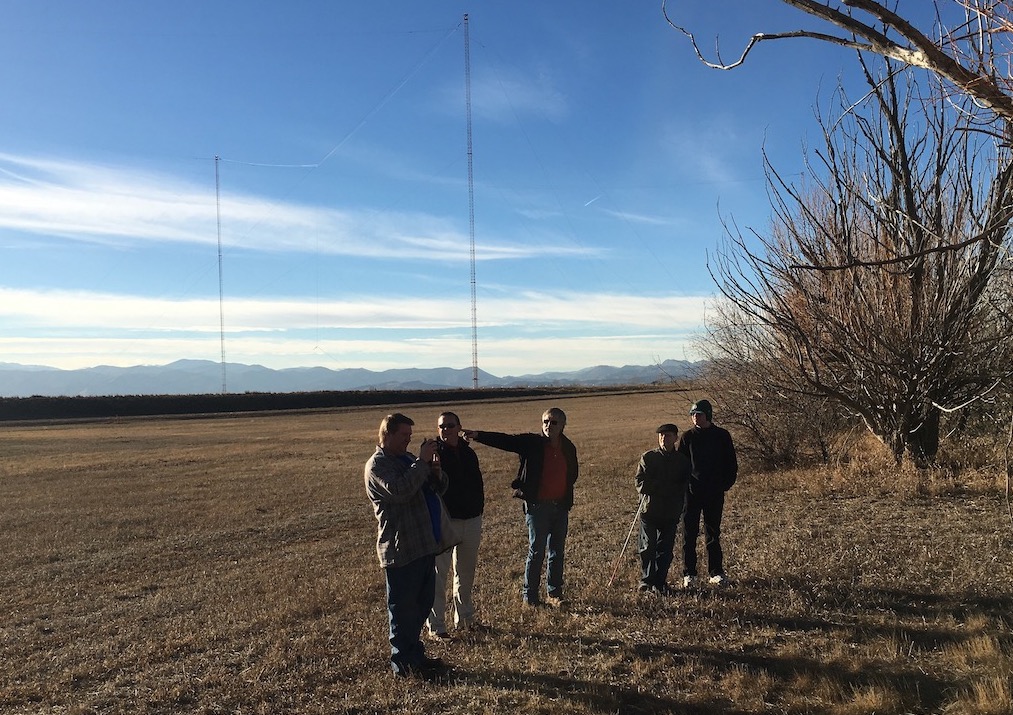 Matt Deutch shows off area for special event station, December 2018