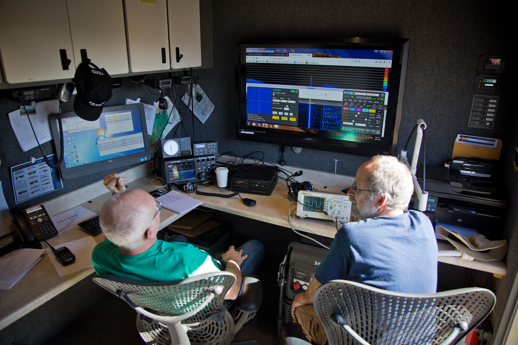 John Gibbons, N8OBJ, and Greg Ella, N0EMP in the "Special" SES station